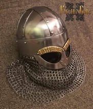Medieval Viking Helmet Deluxe Warrior Armor Helmet For Reenactment gift ... - £93.79 GBP
