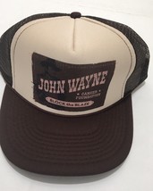 Vintage John Wayne Cancer Foundation Snap Back Mesh Trucker Otto Hat Cap Brown - £14.92 GBP