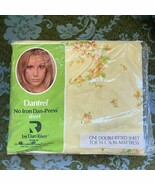 NOS Vintage Dantrel By Dan River Double Fitted Sheet Poly Cotton No Iron - $47.96 CAD