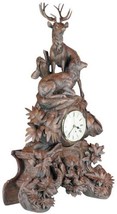 Clock MOUNTAIN Lodge Leaves Pair of Majestic Elk Mother Fox and Her Youn... - $1,339.00