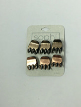 6 PACK - SOPHI HAIR CLIPS - BROWN METALLIC HAIR CLIPS - FREE SHIPPING - $7.92