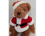 2015 FAO Santa Bear Plush 15&quot; Toys R Us Stuffed Animal Christmas Toy Brown - $17.79