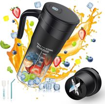 Portable Blender for Shakes and Smoothies, 16 Oz Rechargeable USB-C 6 Blades - £23.20 GBP