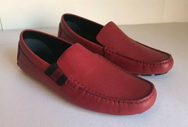 GUCCI Men&#39;s Red Leather Loafer Moccasins w/ Ribbon Size 9.5 (US) 363835 NIB - £216.19 GBP