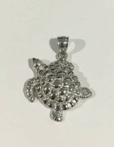 14k White Gold Turtle Pendant Charm - $250.00