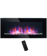 HOMCOM 41.3&quot; Black Electric Wall Fireplace, 1500W, 7 Colors - €203,16 EUR