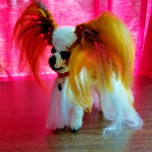 Papillon Red/White Breed Puppy Dog Amigurumi Crochet Handmade Figurines Bren - £40.05 GBP