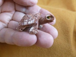Y-TUR-LA-7) Tortoise Land Turtle Carving Soapstone Figurine Love Little Turtles - £6.79 GBP