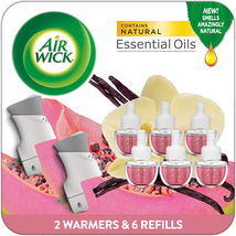 Plug in Scented Oil Starter Kit, 2 Warmers + 6 Refills, Vanilla &amp; Pink P... - £18.26 GBP