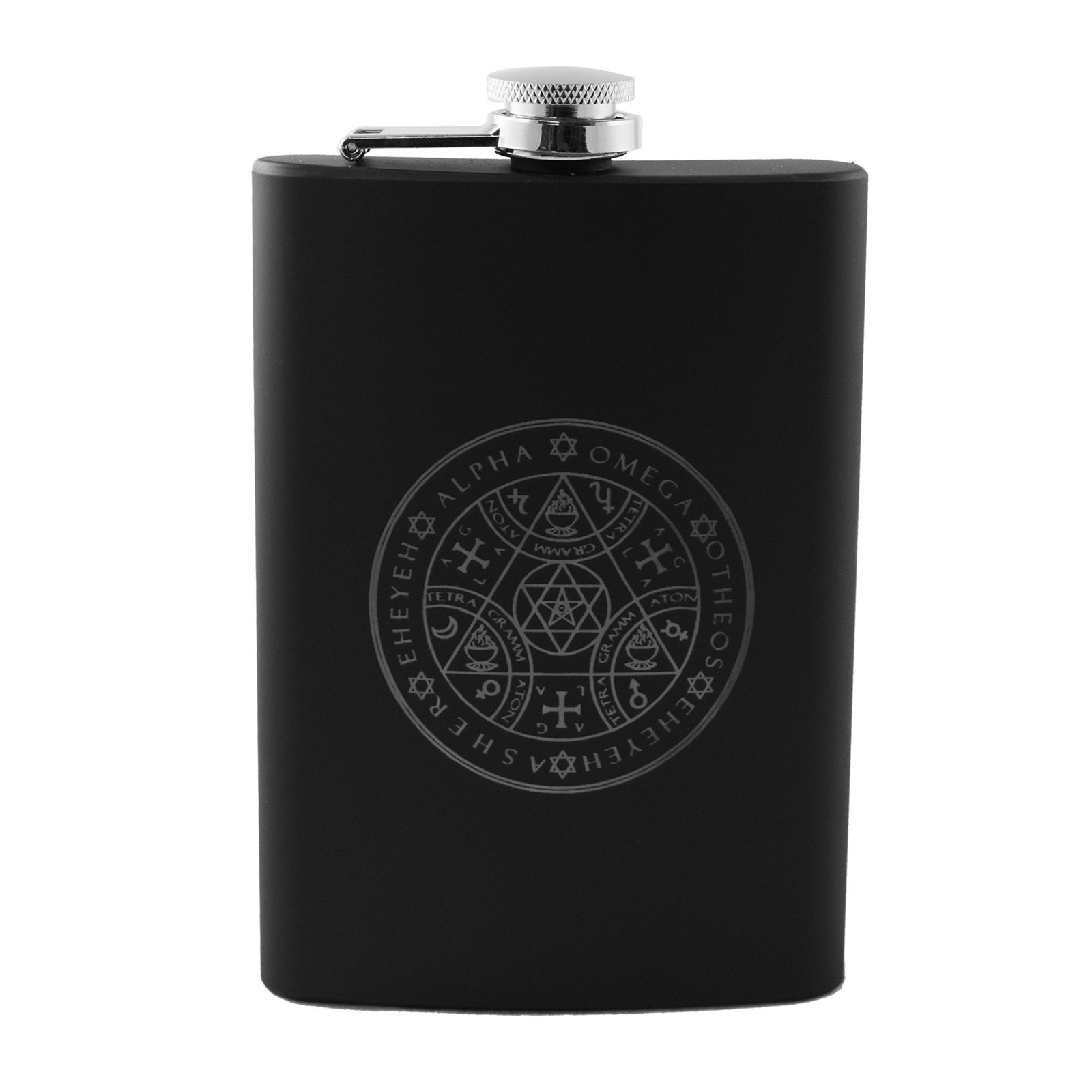 8oz Alpha Omega Black Flask L1 - $21.55