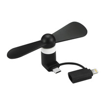 Mini Fan 2-in-1 For Iphone/ Ipad And Android In Black - £7.18 GBP