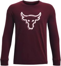 Under Armour Project Rock Brahman Shirt Youth Boys Large Maroon Long Sleeve NEW - £15.72 GBP