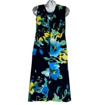 Lauren Ralph Lauren Blue Green Sleeveless Faux Wrap Floral Sheath Dress ... - $44.54
