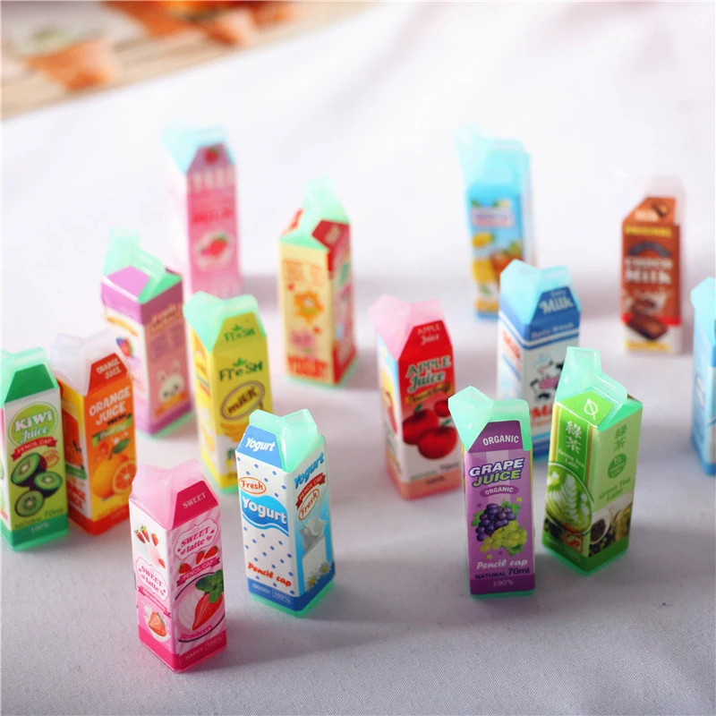 4pcs/set 1/12 Dollhouse Miniature ABS Juice Carton Bottle Drink Pretend Play - £6.00 GBP+