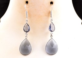 Handmade 925 Sterling Silver Amethyst Gems Women Dangle Drop Earrings For Gift - £36.33 GBP+