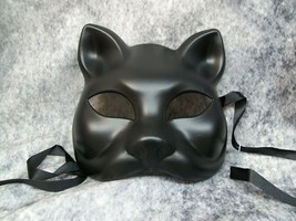 Matte Black Cat Venetian Mask Femme Feline Goddess Gato Cougar Panther W... - $281.78 MXN
