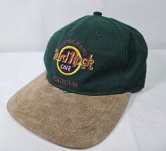 Vtg Hard Rock Cafe Cancun Hat Cap Green Tan Save the Planet Love All Serve All - £7.94 GBP