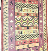 Geometric South-western Reversible Kilim Accent Rug Hand woven Wool Carpet 6&#39;x4&#39; - £629.29 GBP