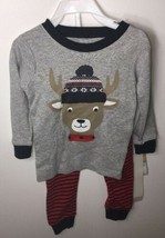 CARTER&#39;S Sleepwear Reindeer Christmas 2-Piece 3T Toddler BABY Shirt Pants - £10.81 GBP