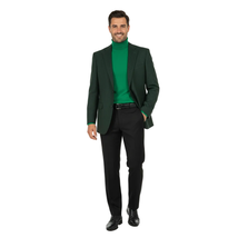 Men ZACCHI Velour Velveteen Hounds tooth Blazer Sport Coat DUANE 74524 Green image 8