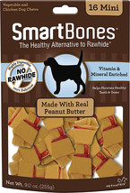 SmartBones Rawhide Free Peanut Butter Bones Mini 128 count (8 x 16 ct) SmartBone - £79.39 GBP