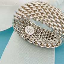 Size 6.5 Tiffany &amp; Co Somerset Dome Ring Mesh Weave Flexible Unisex - £191.04 GBP