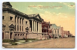 Postcard 22nd Street Looking North Church Row Galveston Texas - £8.52 GBP