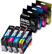  Compatible 4 Pack 1 Black 1 Cyan 1 Magenta 1 Yellow 564XL Ink Cartridg - £27.61 GBP
