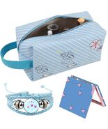 LOYEJEGL Foldable Travel Cosmetic Bag Large Capacity PU Blue - €10,16 EUR