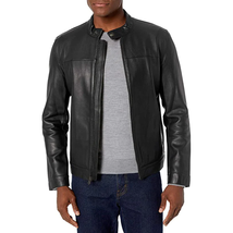 Cole Haan Men&#39;s Bonded Leather Moto Jacket - $220.15