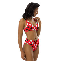 Red Polka Dots High Waisted Vintage Style Retro Pin-up Swimsuit Bikini-S... - £34.25 GBP