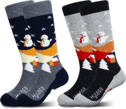 Merino Wool Ski Socks Kids, Knee-High Warm Thermal Snowboard Skating Socks for B - £22.20 GBP