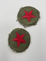 Original Army Patches Green Circle Red Star Set 1.5&quot; - £11.19 GBP