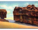 Balanced &amp; Steamboat Rock Colorado Springs CO UNP Linen Postcard Z2 - $2.92