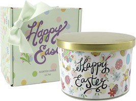 Easter Decor 3 Wick Easter Scented Candle Easter Gifts for Women Vanilla Candles - £31.64 GBP