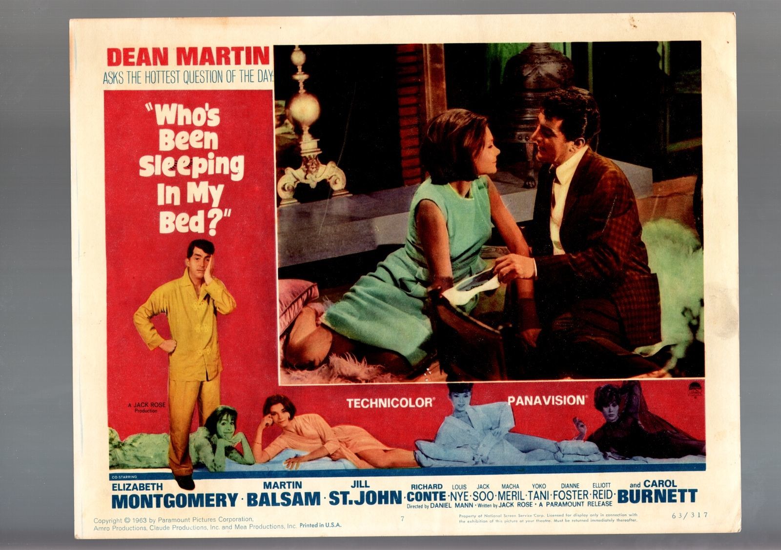 Primary image for WHO'S BEEN SLEEPING IN  MY BED?-1963-LOBBY CARD--DEAN MARTIN-ST FN/VF