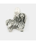 Maltese Dog Charm 3 Dimensional Solid Sterling Silver - £36.67 GBP