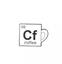 Coffee periodic table metal enamel pin, science joke pin - $6.00