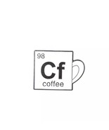 Coffee periodic table metal enamel pin, science joke pin - $6.00