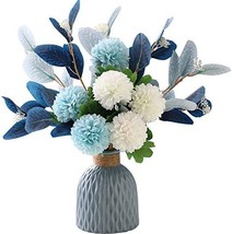 Naweida Artificial Flowers With Vase Faux Hydrangea Flower Arrangements For Home - £31.16 GBP