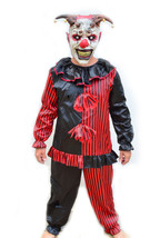 Mens Clown Costume For Halloween Party Black and White with Mask JESTER - £23.91 GBP