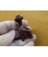 Y-GIR-ST-554) dark red GIRAFFE giraffes stone crafted Figurine gemstone ... - $26.22 CAD