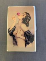 Business Card Holder Light Weight Anodized Aluminum Pin Up Girl D10 - $181.69 MXN