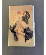 Business Card Holder Light Weight Anodized Aluminum Pin Up Girl D10 - $13.81 CAD
