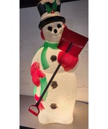 VTG 40&quot; LIFE SIZE BLOWMOLD LIGHTED XMAS FROSTY SNOWMAN WITH SHOVEL - $125.00