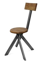 Mid century modern industrial chair crossed leg pyramidal truss set of 2 666277 thumb200