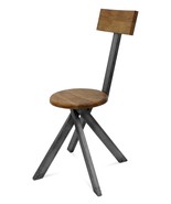 Mid-century Modern Industrial Chair - Crossed Leg - Pyramidal Truss Set ... - £799.85 GBP