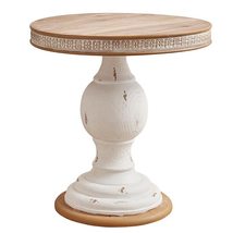 47th &amp; Main Rustic Farmhouse Wood Pedestal Accent End Or Side Table for Living R - £206.87 GBP