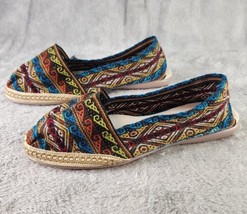 Womens Shoes Size 9.5 Multicolor Mexican Aztec Boho Casual Slingback Sandals - £44.68 GBP