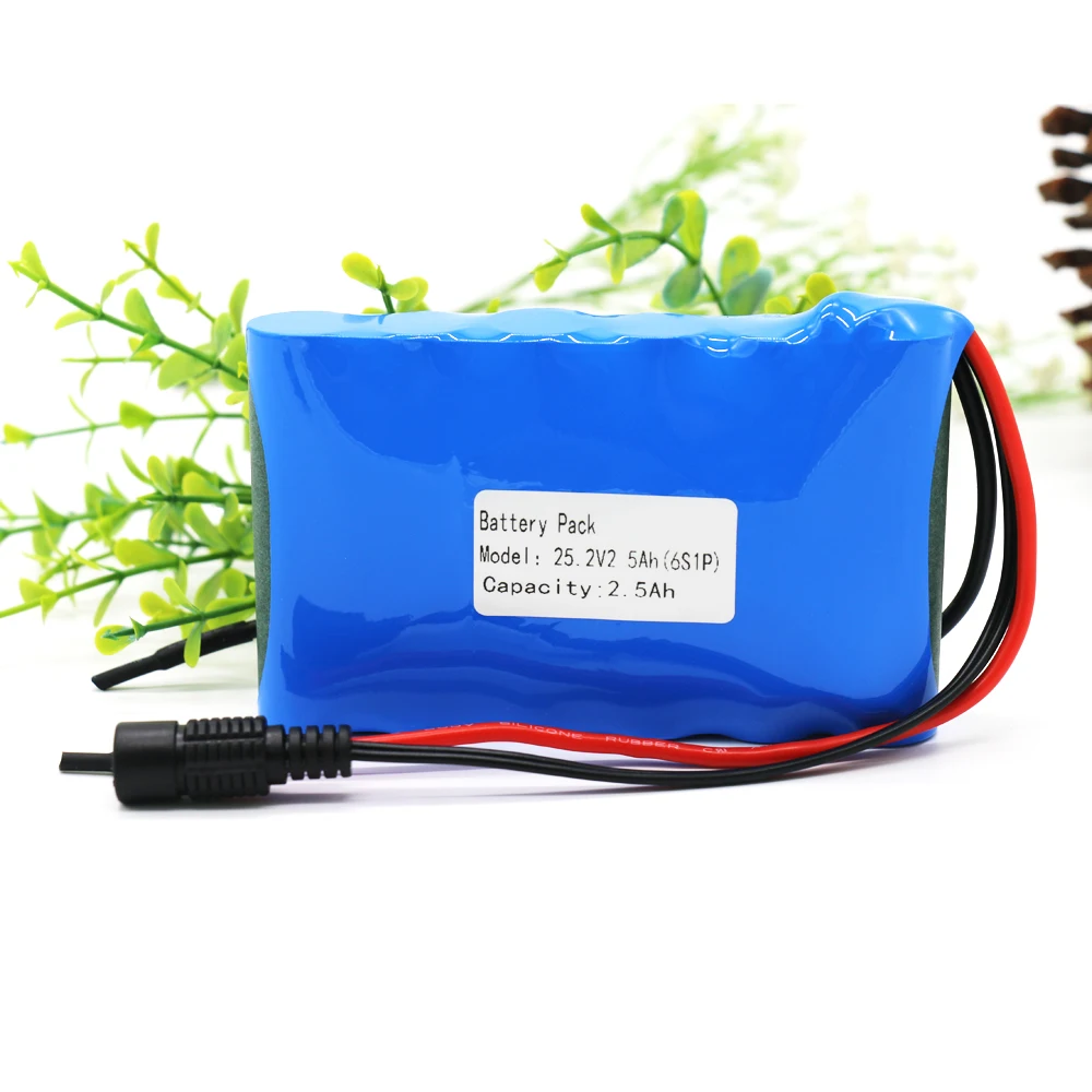 FTJLDC 24V Battery 6S1P 25.2V 2.5Ah Li-Ion Battery Pack with 20A Balanced BMS  f - £68.02 GBP